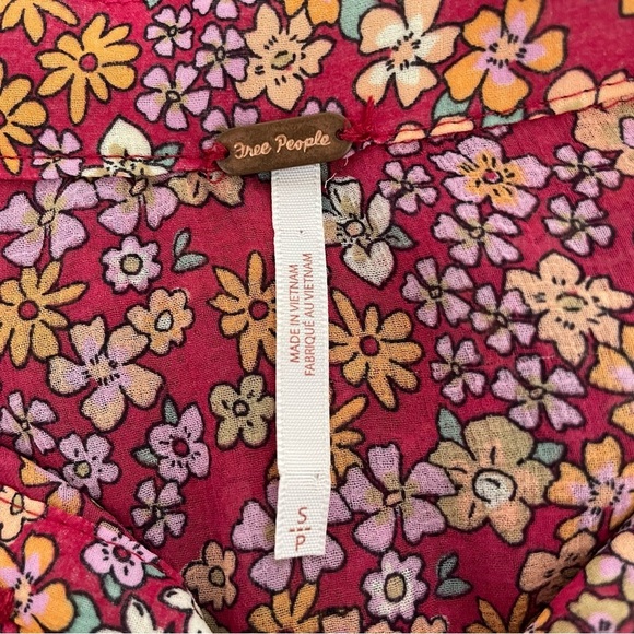Free People Bonnie floral red orange print mini dress 37769 - Picture 8 of 14